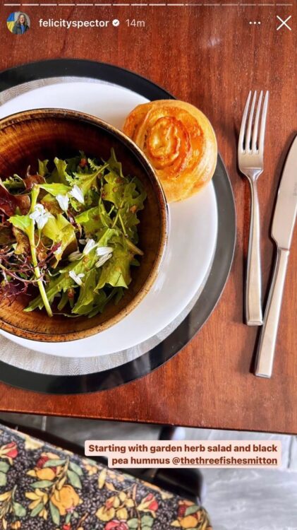 Garden Herb Salad and Black Pea Houmous Instagram Story