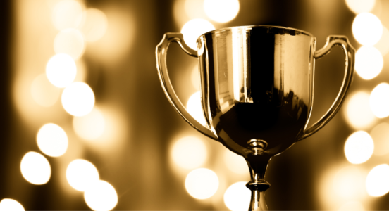award showing on light background