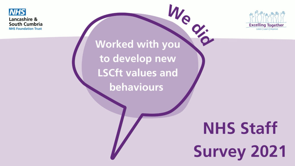 NHS Lancashire and Cumbria staff survey graphic